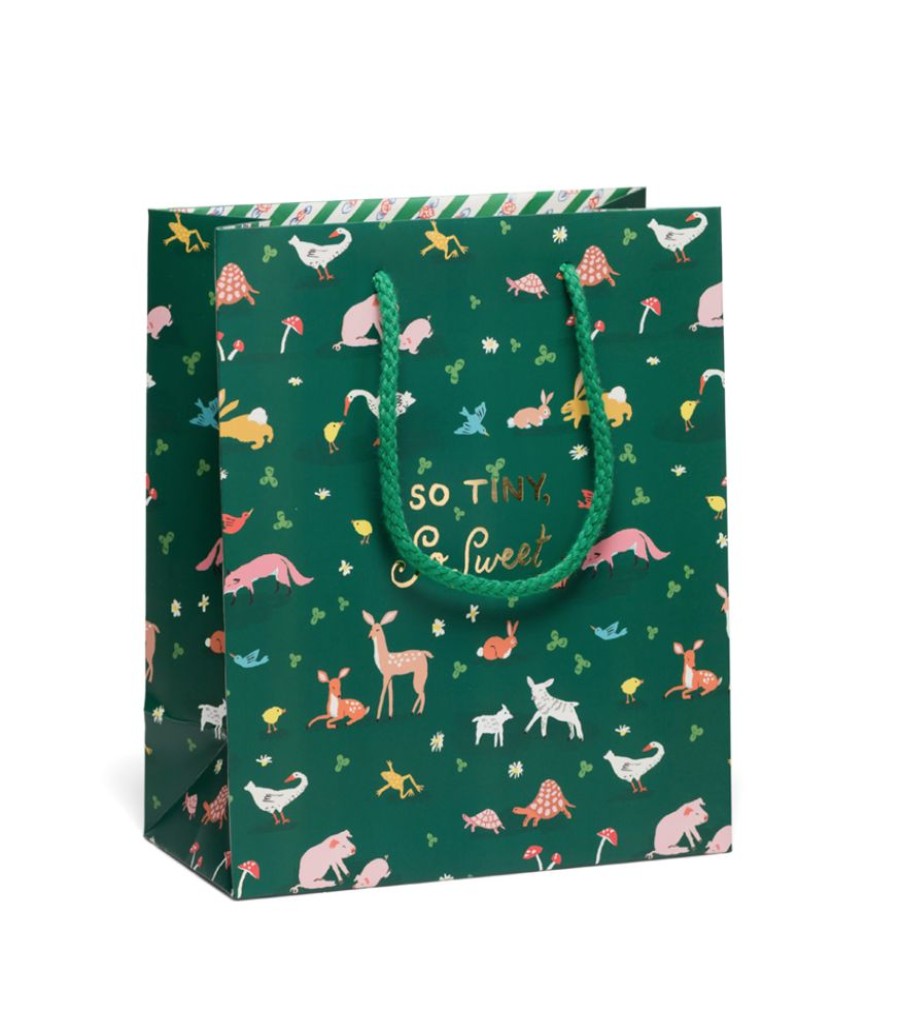 Party & Gift Wrap Red Cap Cards Gift Bags | Tiny Animals Baby Gift Bag, Medium