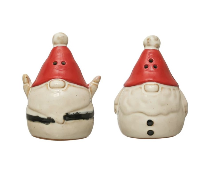 Holidays Creative Co-Op Holiday Decor & Gifts | Stoneware Gnome Salt & Pepper Shakers