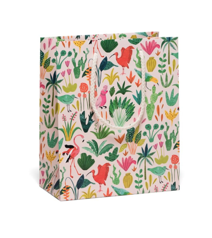 Party & Gift Wrap Red Cap Cards Gift Bags | Colorful Birds Gift Bag, Medium