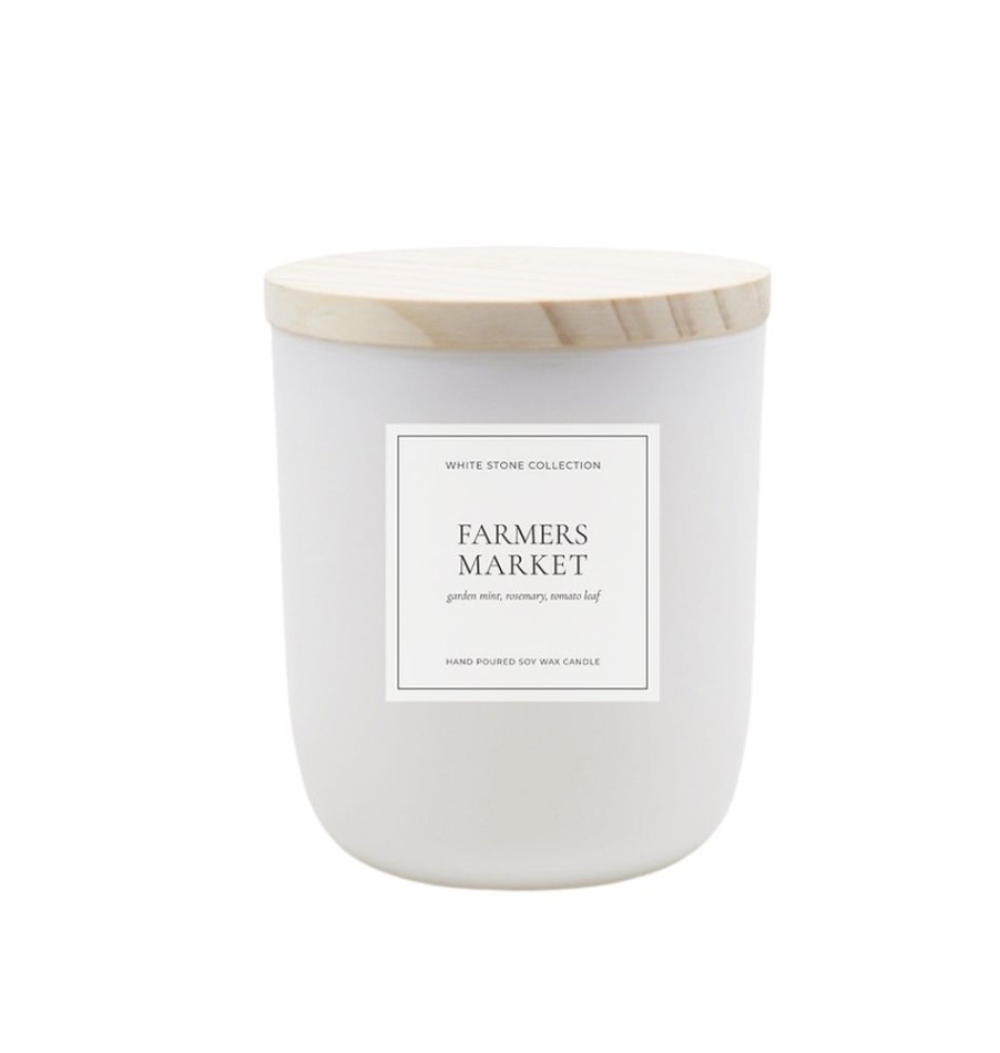 Home & Gift White Stone Candles | Farmers Market