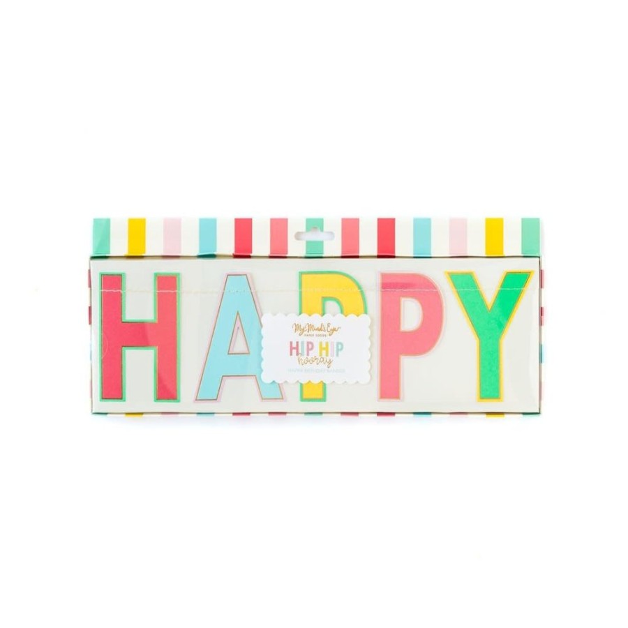 Party & Gift Wrap My Mind's Eye | Hip Hip Hooray "Happy Birthday" Banner