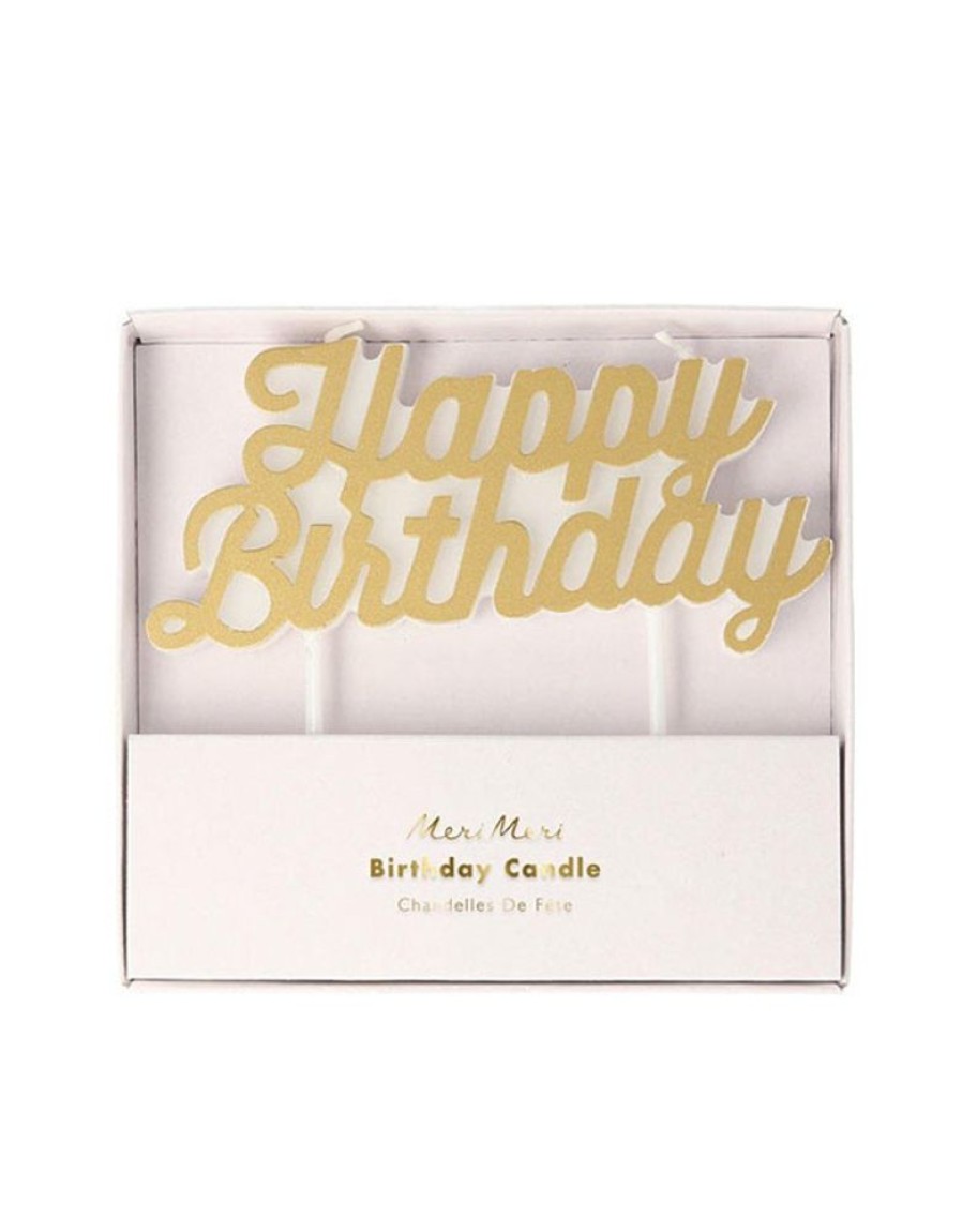 Party & Gift Wrap Meri Meri | Gold Happy Birthday Candle