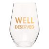 Home & Gift Chez Gagne Letterpress | Well Deserved Wine Glass