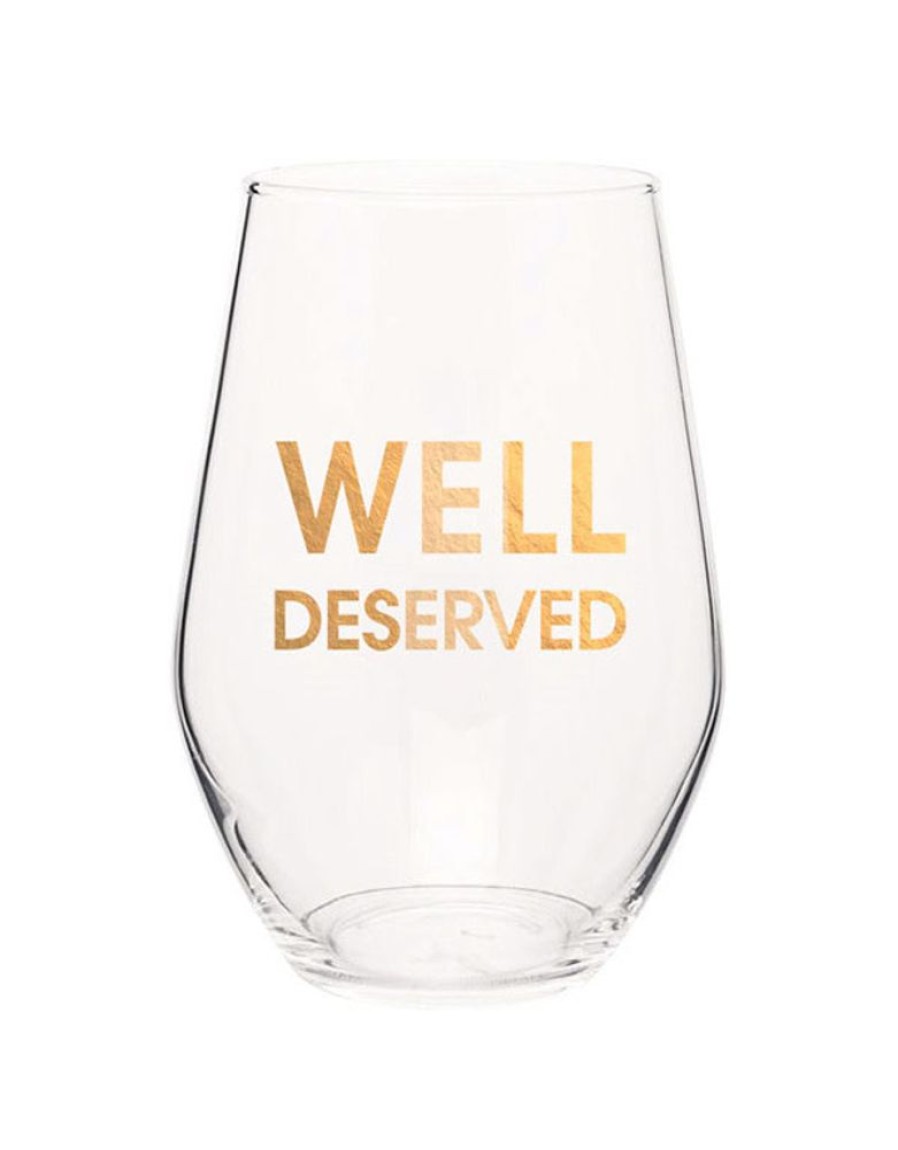 Home & Gift Chez Gagne Letterpress | Well Deserved Wine Glass