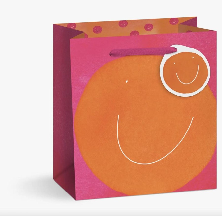 Party & Gift Wrap E. Frances Paper Studio Gift Bags | Smiley Orange Gift Bag