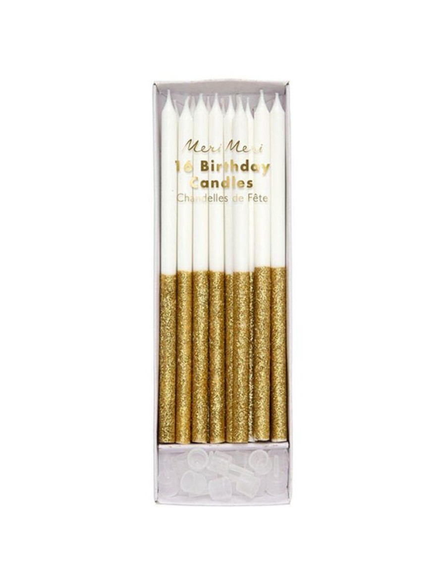 Party & Gift Wrap Meri Meri | Gold Glitter Dipped Candles