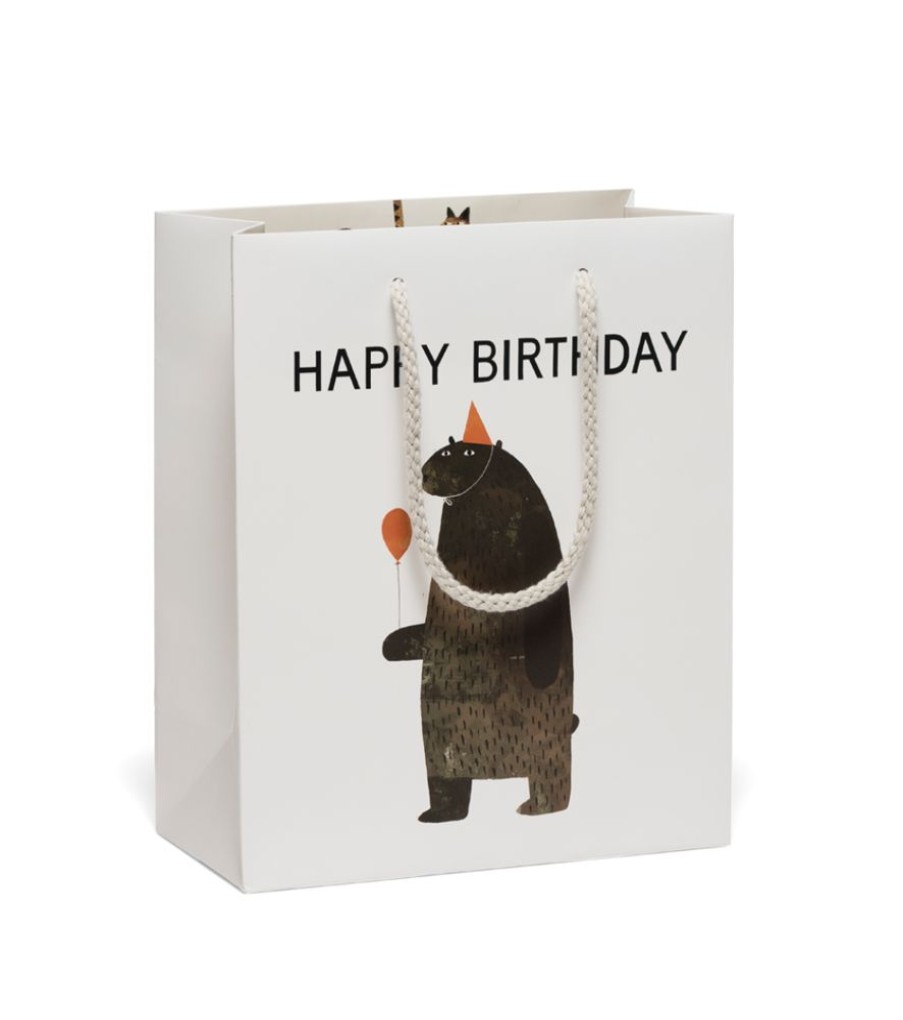 Party & Gift Wrap Red Cap Cards Gift Bags | Party Bear Birthday Gift Bag, Medium