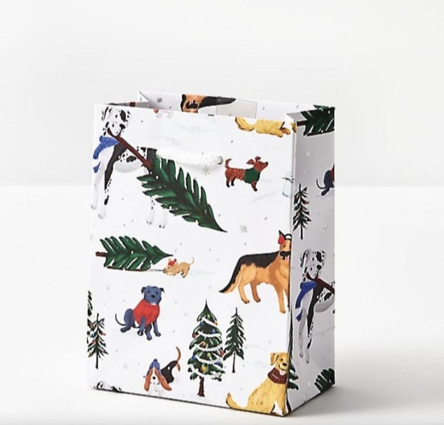 Holidays Paper Source Holiday Gift Wrap | Dog Tree Farm Gift Bag Small