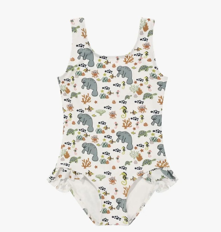 Home & Gift Emerson and Friends | Ruffle Leg One Piece Girls Swim Suit