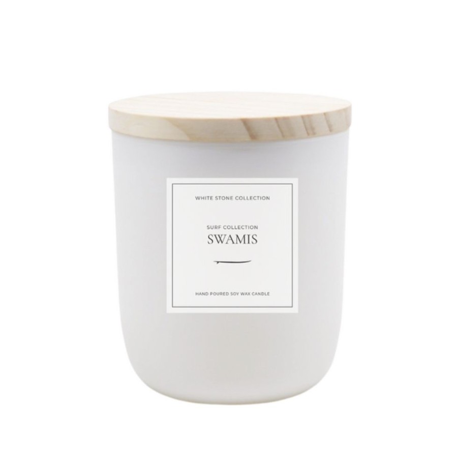 Home & Gift White Stone Candles | Swamis