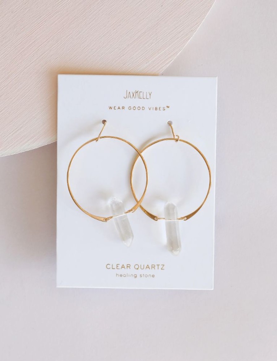 Accessories JaxKelly Earrings | Quartz Hoop, Clear