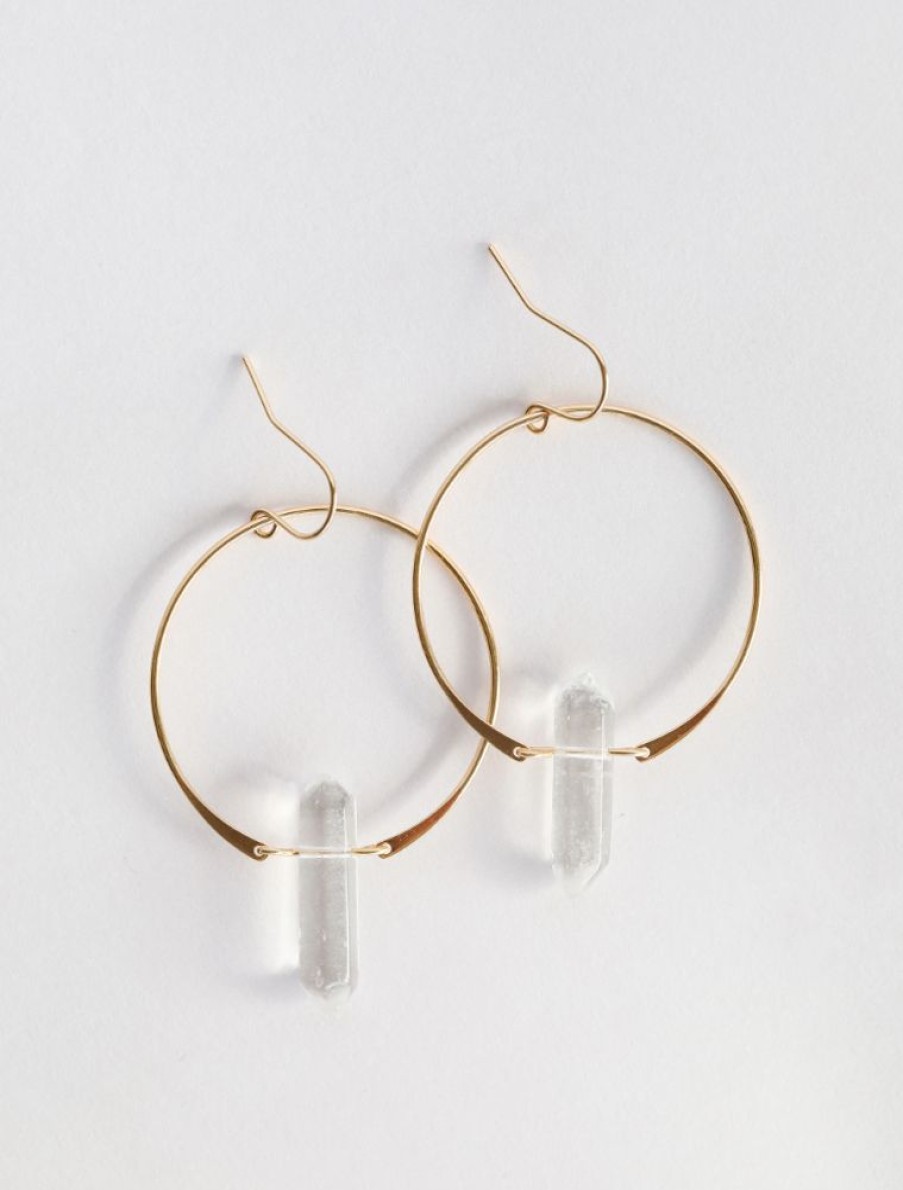 Accessories JaxKelly Earrings | Quartz Hoop, Clear