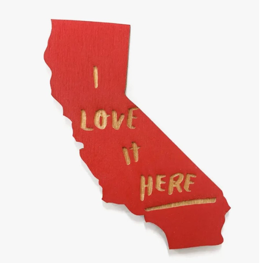 Holidays SnowMade Holiday Decor & Gifts | I Love It Here California Magnet Bright Red