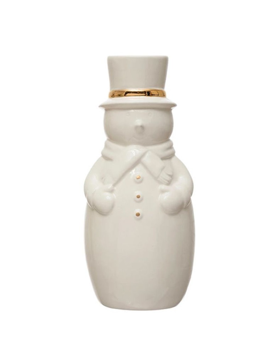 Holidays Creative Co-Op Holiday Decor & Gifts | Stoneware Snowman Vase