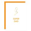 Greeting Cards Chez Gagne Letterpress Father'S Day | Super Dad Lightning Bolt