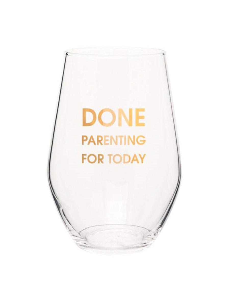 Home & Gift Chez Gagne Letterpress | Done Parenting Today Wine Glass