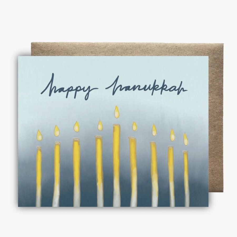 Holidays Maija Rebecca Hand Drawn Holiday Cards, Single | Happy Hanukkah Lights