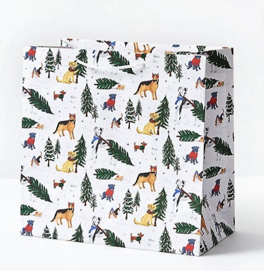 Holidays Paper Source Holiday Gift Wrap | Dog Tree Farm Gift Bag Large