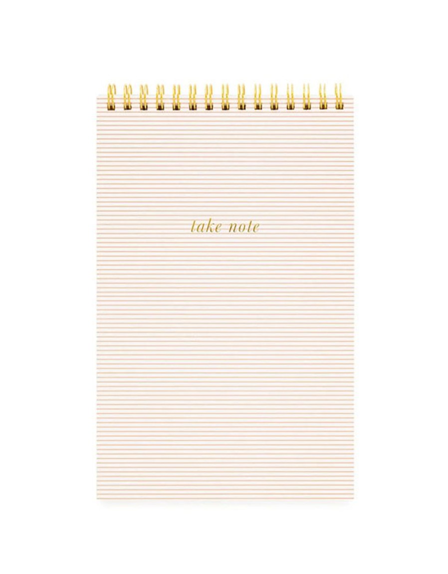 Paper & Office Sugar Paper Notebooks | Top Spiral Notebook-Rose Linen Stripe