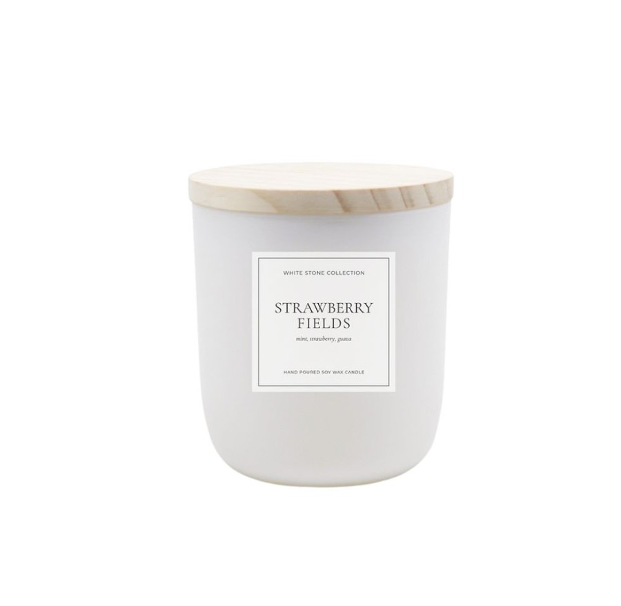 Home & Gift White Stone Candles | Strawberry Fields