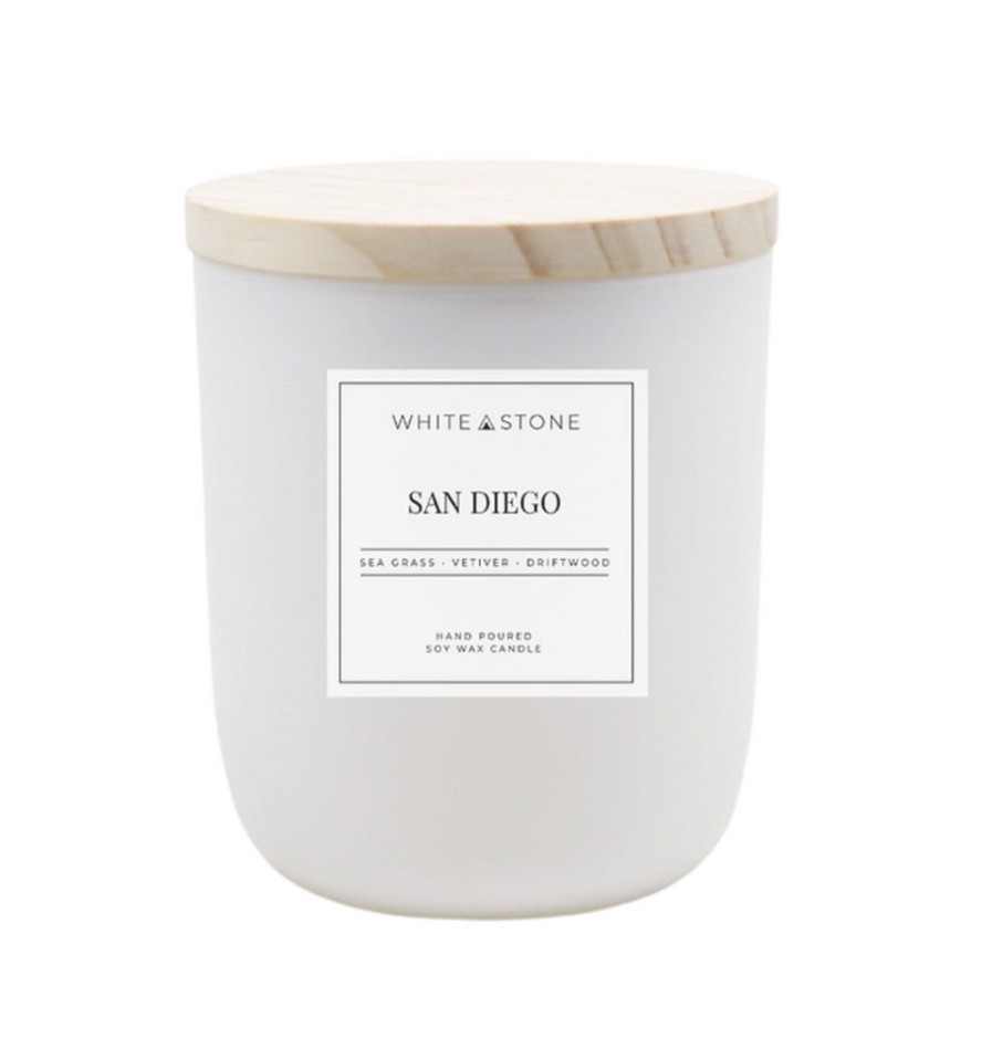 Home & Gift White Stone Candles | San Diego