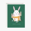 Greeting Cards Paula & Waffle | Green Easter Bunny Egg