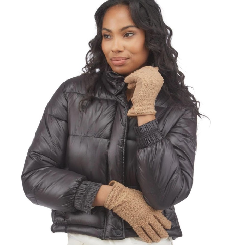 Accessories Two's Company | Sherpa Look Gloves, Black