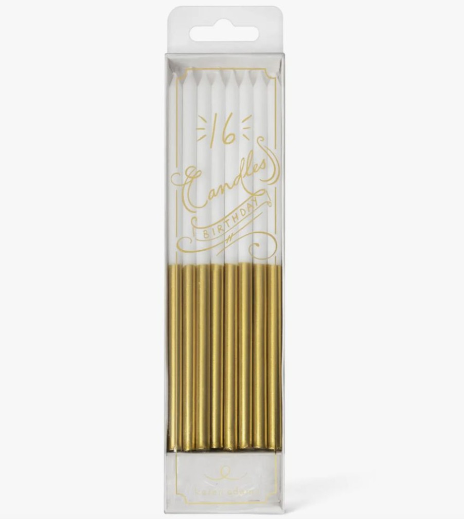 Party & Gift Wrap Karen Adams Designs | Birthday Candles, White And Gold