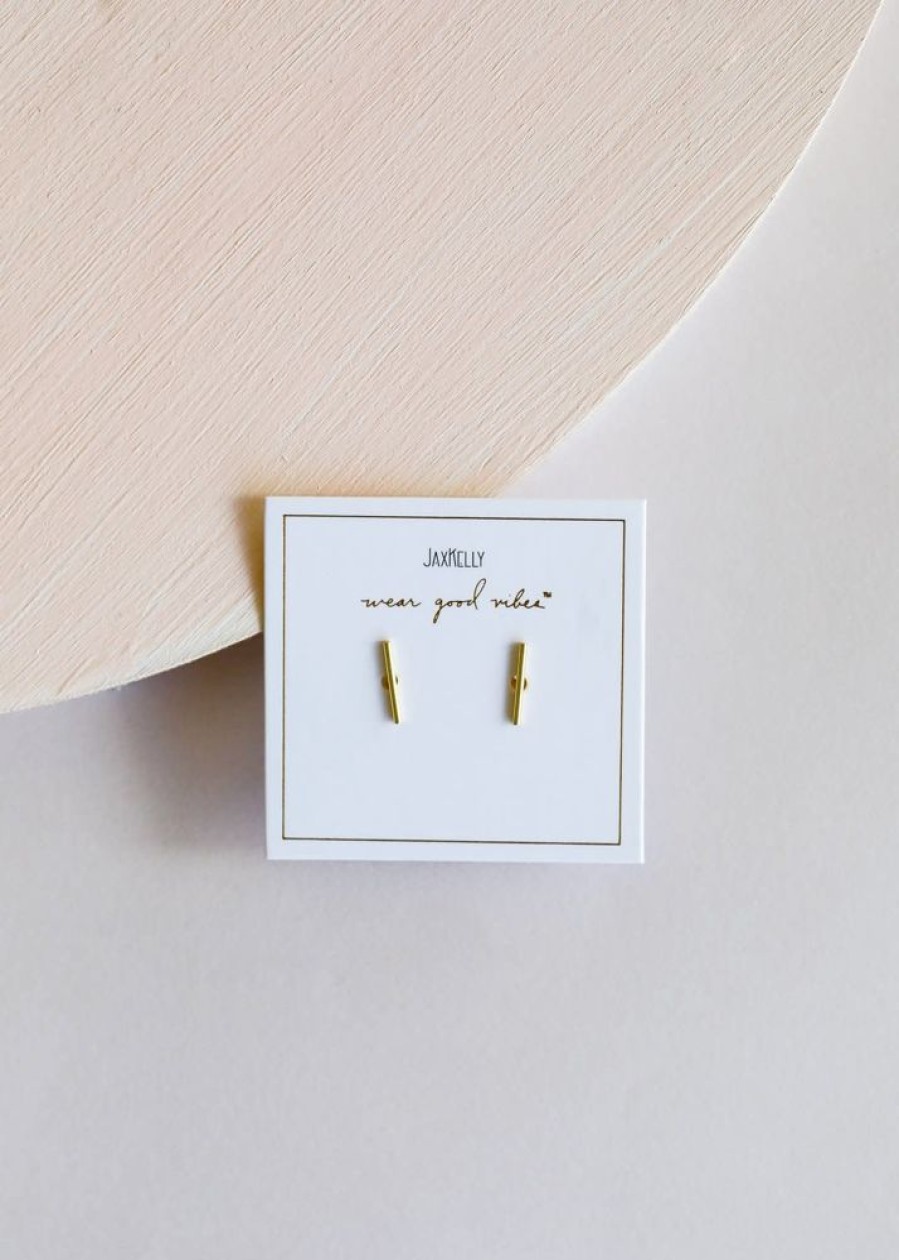 Accessories JaxKelly Earrings | Minimalist Bar