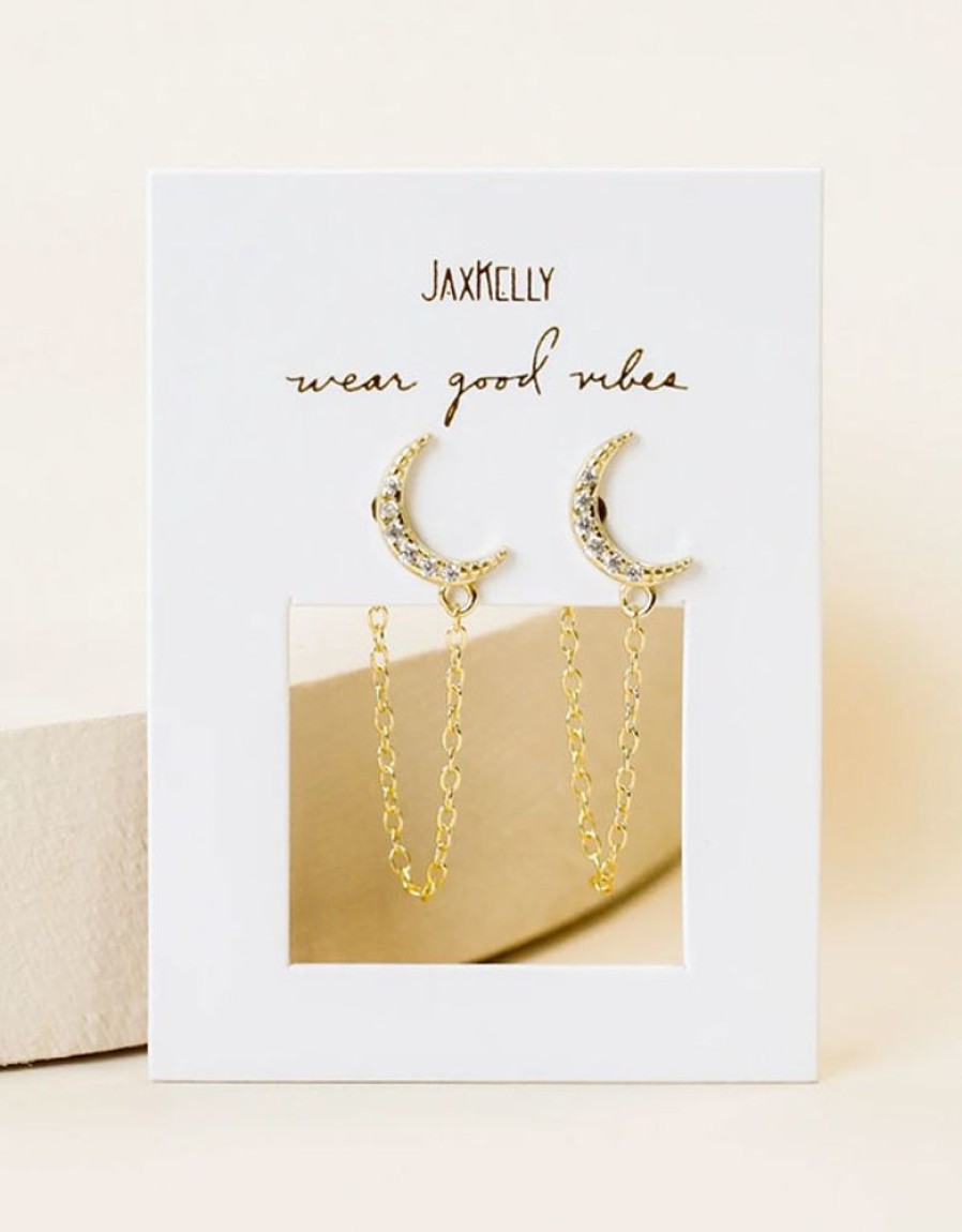 Accessories JaxKelly Earrings | Chain Huggie Moon