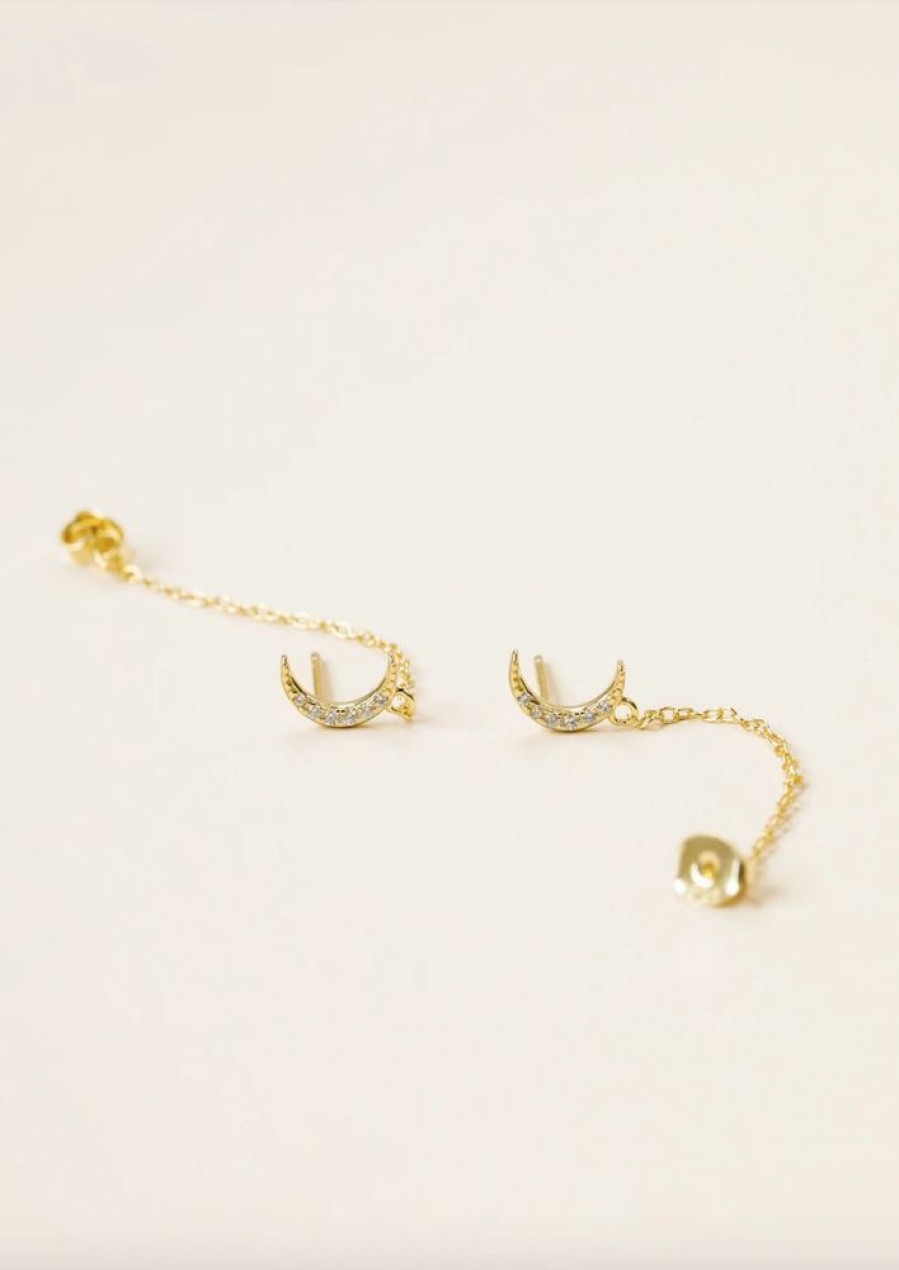 Accessories JaxKelly Earrings | Chain Huggie Moon