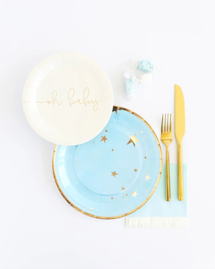 Party & Gift Wrap My Mind's Eye | Baby Blue Star 9" Plates