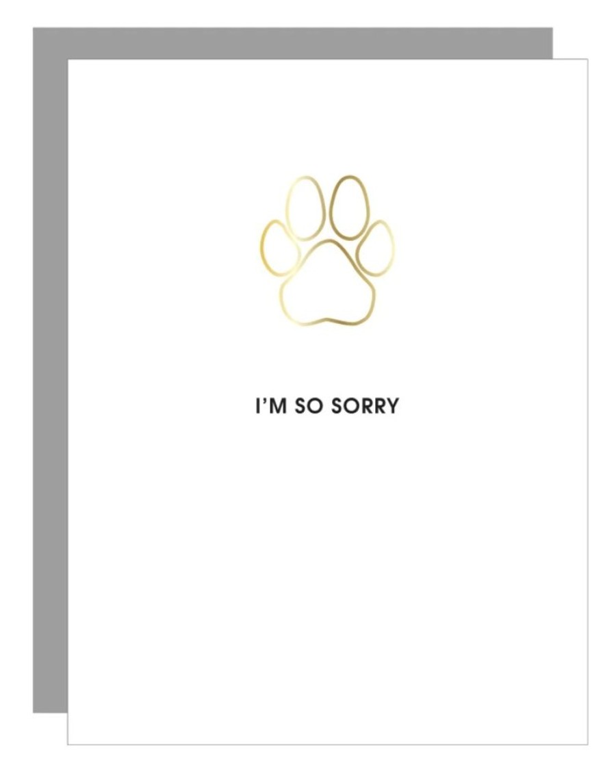 Greeting Cards Chez Gagne Letterpress | I'M So Sorry Pawprint