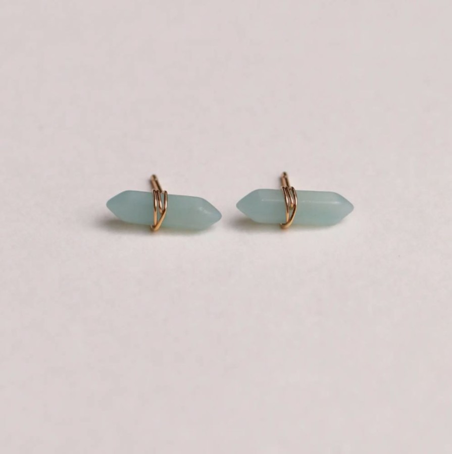 Accessories JaxKelly Earrings | Amazonite Mineral Point Earrings