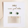 Accessories JaxKelly Earrings | Cz Huggies-Emerald