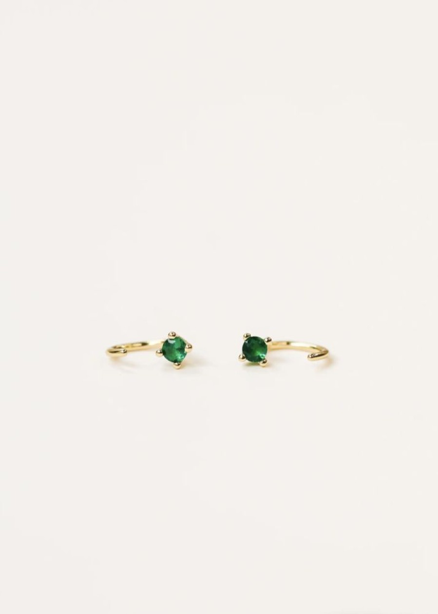 Accessories JaxKelly Earrings | Cz Huggies-Emerald