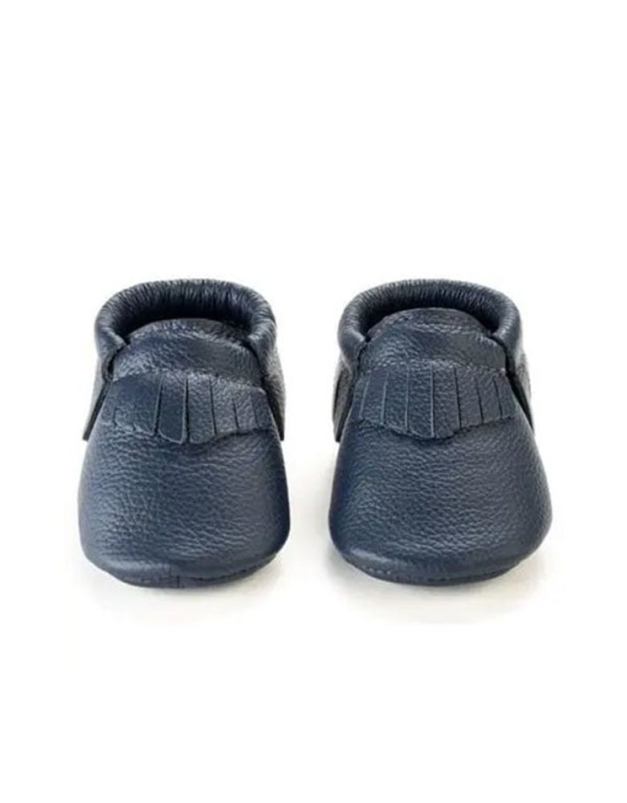 Home & Gift BirdRock Baby | Navy Genuine Leather Baby Moccasins