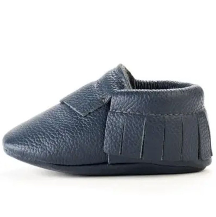 Home & Gift BirdRock Baby | Navy Genuine Leather Baby Moccasins