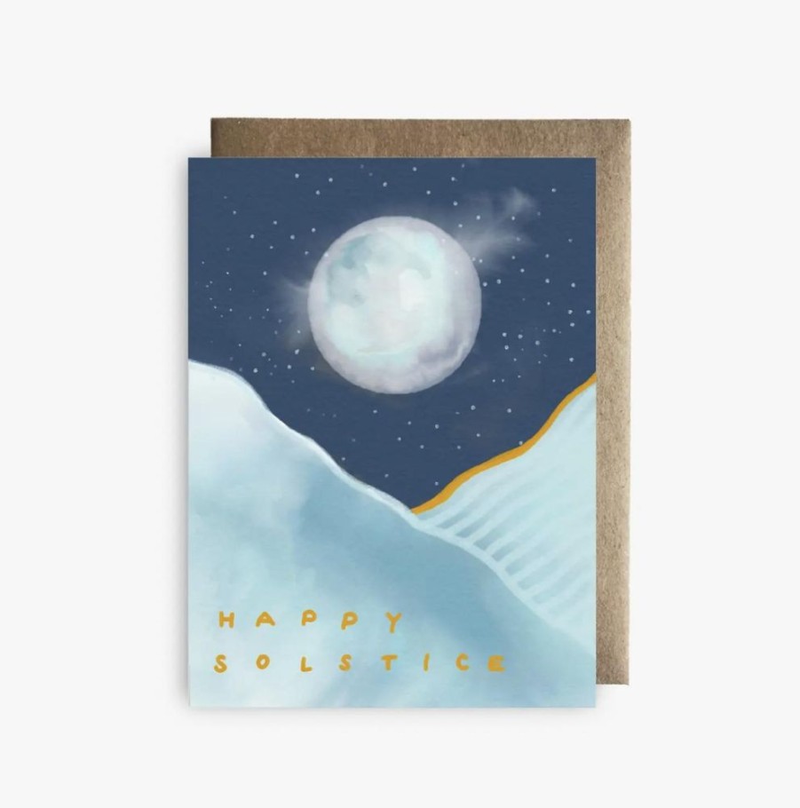 Holidays Maija Rebecca Hand Drawn Holiday Cards, Boxed | Happy Solstice Moon Boxed Set