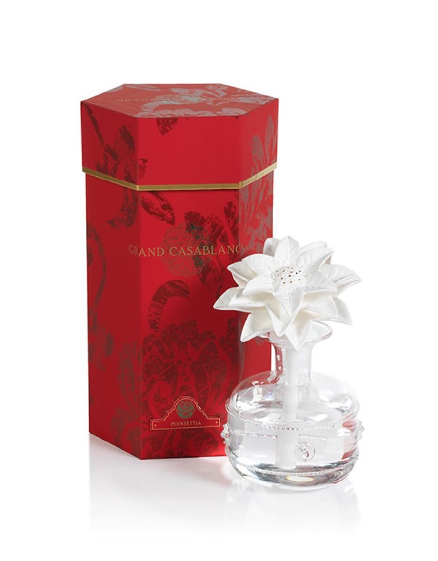 Holidays Zodax Holiday Candles & Matches | Grand Casablanca Porcelain Diffuser, Poinsettia