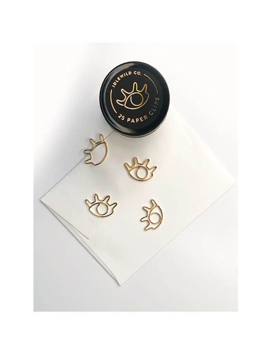 Paper & Office Idlewild Co. Desk Accessories | Eye Gold Plated Paper Clips