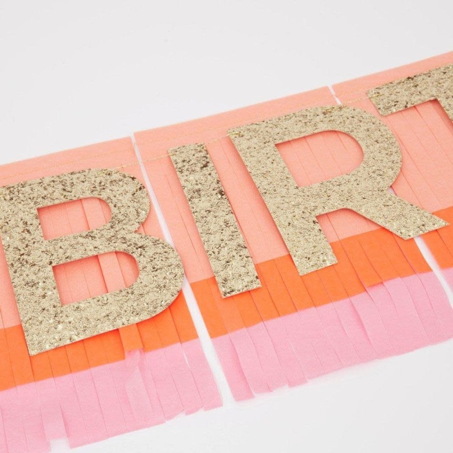 Party & Gift Wrap Meri Meri | Pink Happy Birthday Fringe Garland