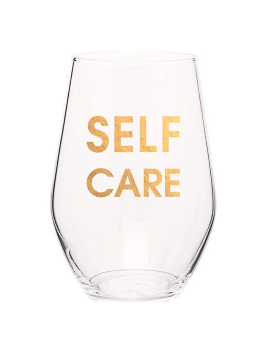 Home & Gift Chez Gagne Letterpress | Self Care Wine Glass