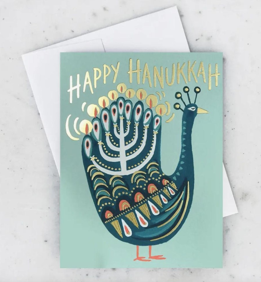 Holidays Idlewild Co. Holiday Cards, Single | Hanukkah Peacock