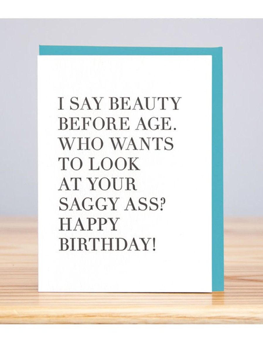 Greeting Cards Huckleberry Letterpress | Age Before Beauty Birthday