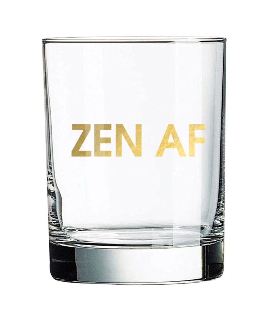 Home & Gift Chez Gagne Letterpress | Zen Af Rocks Glass