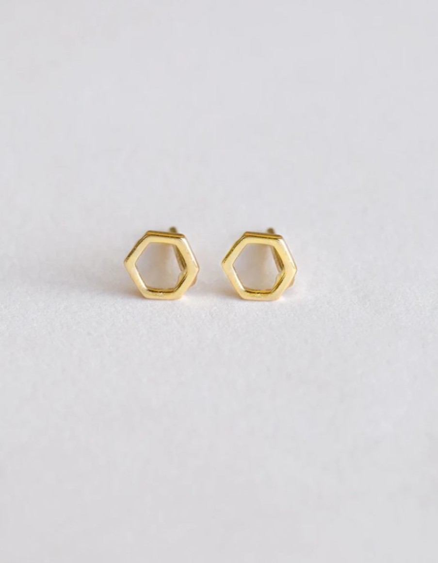 Accessories JaxKelly Earrings | Minimalist Hexagon