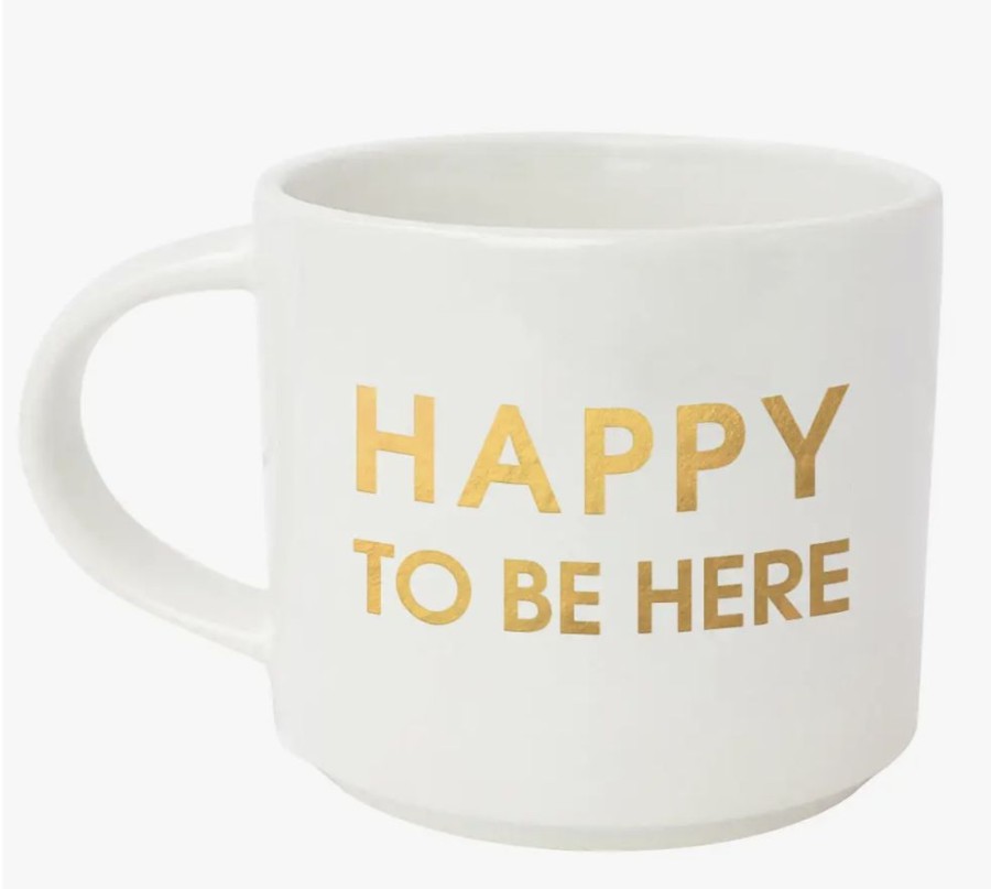 Home & Gift Chez Gagne Letterpress | Happy To Be Here Mug