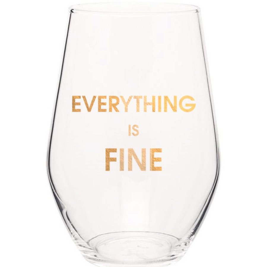 Home & Gift Chez Gagne Letterpress | Everything Is Fine Wine Glass