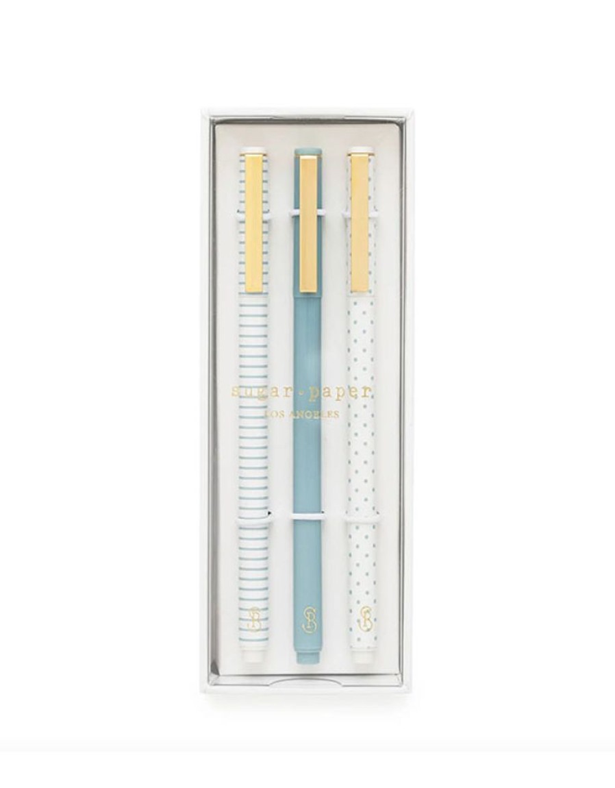 Paper & Office Sugar Paper Pens & Pencils | The Blue Pattern Felt Pen Set (Set Of 3)